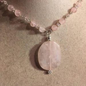 Shop Rose Quartz Pendants! Pink Necklace – Rose Quartz Jewellery – Sterling Silver Jewelry – Gemstone Pendant – Crystal | Natural genuine Rose Quartz pendants. Buy crystal jewelry, handmade handcrafted artisan jewelry for women.  Unique handmade gift ideas. #jewelry #beadedpendants #beadedjewelry #gift #shopping #handmadejewelry #fashion #style #product #pendants #affiliate #ad