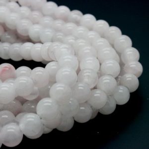 Shop Rose Quartz Round Beads! Pink Rose Quartz Smooth Polished Round Natural Gemstone 12mm Beads (8" strand – 2.5 mm hole) -8RN07 | Natural genuine round Rose Quartz beads for beading and jewelry making.  #jewelry #beads #beadedjewelry #diyjewelry #jewelrymaking #beadstore #beading #affiliate #ad