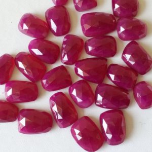 Shop Ruby Cabochons! 12-17mm Ruby Pink Chalcedony Rose Cut Flat Back Cabochons, Ruby Pink Cabochons Faceted Cabochons For Jewelry (5Pcs To 10Pcs Options) | Natural genuine stones & crystals in various shapes & sizes. Buy raw cut, tumbled, or polished gemstones for making jewelry or crystal healing energy vibration raising reiki stones. #crystals #gemstones #crystalhealing #crystalsandgemstones #energyhealing #affiliate #ad