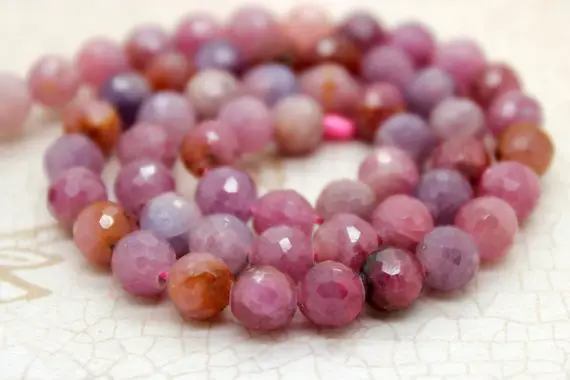Red Ruby, Natural Ruby Aaa Faceted Round Loose Gemstone Beads (5mm 6mm 8mm 10mm) - Pg56