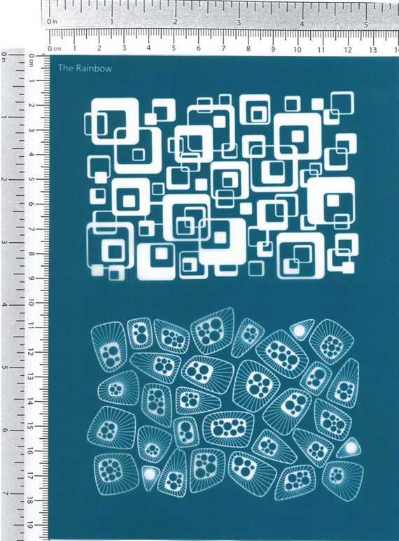 S05 Squares And Rhomboid -  Therainbow Silkscreen For Polymer Clay, Silk Screen, Polymer Clay Tools, Ecran En Soie, Fimo, Kato, Premo