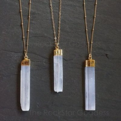 Selenite necklace meaning Clearance