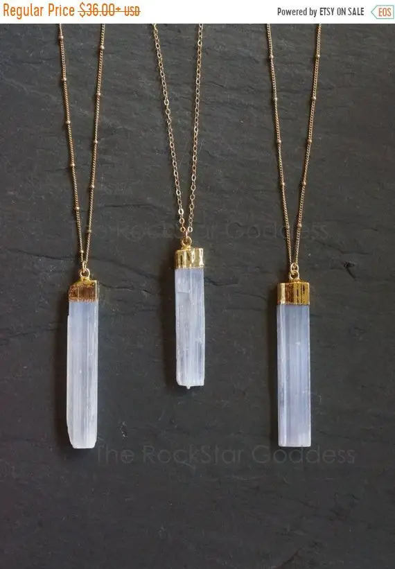 Selenite Necklace, Gold Selenite Necklace, Selenite Pendant, Raw Selenite,  Selenite Crystal, Gold Selenite, Selenite Jewelry