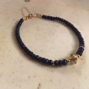 Shop Sapphire Bracelets! Sapphire Bracelet – Navy Blue Jewelry – September Birthstone Jewellery – Gold Safety Chain | Natural genuine Sapphire bracelets. Buy crystal jewelry, handmade handcrafted artisan jewelry for women.  Unique handmade gift ideas. #jewelry #beadedbracelets #beadedjewelry #gift #shopping #handmadejewelry #fashion #style #product #bracelets #affiliate #ad