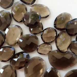 Shop Smoky Quartz Cabochons! 15-27mm Smoky Quartz Cabochons, Smoky Quartz Rose Cut Flat Back Cabochons, Loose Smoky Quartz Gems For Jewelry (5Pcs To 10Pcs Options) | Natural genuine stones & crystals in various shapes & sizes. Buy raw cut, tumbled, or polished gemstones for making jewelry or crystal healing energy vibration raising reiki stones. #crystals #gemstones #crystalhealing #crystalsandgemstones #energyhealing #affiliate #ad