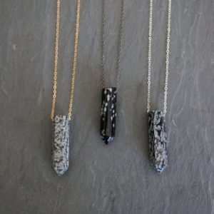 Snowflake Obsidian Necklace, Snowflake Obsidian Jewelry, Snowflake Obsidian, Snowflake Obsidian Pendant, Black Obsidian | Natural genuine Gemstone jewelry. Buy crystal jewelry, handmade handcrafted artisan jewelry for women.  Unique handmade gift ideas. #jewelry #beadedjewelry #beadedjewelry #gift #shopping #handmadejewelry #fashion #style #product #jewelry #affiliate #ad