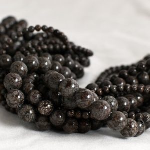 Shop Snowflake Obsidian Round Beads! High Quality Grade A Natural Chinese Snowflake Obsidian (brown) Semi-precious Gemstone Round Beads – 4mm, 6mm, 8mm, 10mm – 15" strand | Natural genuine round Snowflake Obsidian beads for beading and jewelry making.  #jewelry #beads #beadedjewelry #diyjewelry #jewelrymaking #beadstore #beading #affiliate #ad