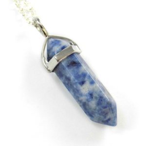Shop Sodalite Necklaces! Sodalite Necklace, Something Blue, Blue Stone Necklace, Sky Blue White Stone, Petite Crystal Pendant, Pastel Blue Pendant, Sodalite Jewelry | Natural genuine Sodalite necklaces. Buy crystal jewelry, handmade handcrafted artisan jewelry for women.  Unique handmade gift ideas. #jewelry #beadednecklaces #beadedjewelry #gift #shopping #handmadejewelry #fashion #style #product #necklaces #affiliate #ad