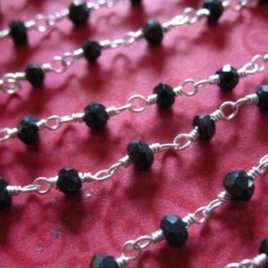 Shop Spinel Beads! Rosary Chain, SPINEL Rondelle Gemstone Chain by the foot, Silver or Gold Plated, Wholesale Wire Wrapped Chain rc.1.pl | Natural genuine beads Spinel beads for beading and jewelry making.  #jewelry #beads #beadedjewelry #diyjewelry #jewelrymaking #beadstore #beading #affiliate #ad