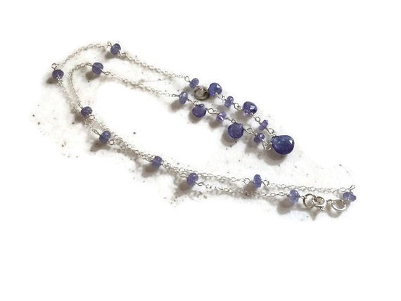 Tanzanite Necklace - December Birthstone - Purple Jewelry - Sterling Silver Jewelry - Gemstone Jewellery - Pendant - Luxe - Chic