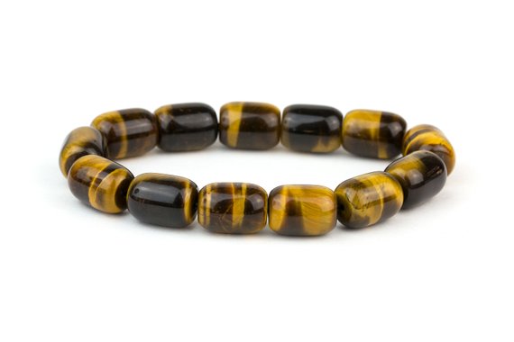 Large Tiger Eye Bracelet/ Mens Tiger Eye Bracelet/ Oval Tiger Eye Bracelet/ Multicolored Tiger Eye Bracelet