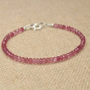 Pink Tourmaline Bracelet, Pink Tourmaline Jewelry, October Birthstone, Gemstone Jewelry | Natural genuine Tourmaline bracelets. Buy crystal jewelry, handmade handcrafted artisan jewelry for women.  Unique handmade gift ideas. #jewelry #beadedbracelets #beadedjewelry #gift #shopping #handmadejewelry #fashion #style #product #bracelets #affiliate #ad