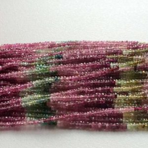 Shop Green Tourmaline Beads! 3mm Multi Tourmaline Faceted Rondelles, Tourmaline Faceted Rondelle For Jewelry, Pink and Green Tourmaline (65.IN To 13IN Options) – GODA460 | Natural genuine faceted Green Tourmaline beads for beading and jewelry making.  #jewelry #beads #beadedjewelry #diyjewelry #jewelrymaking #beadstore #beading #affiliate #ad