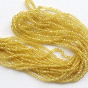 2.5-3mm Yellow Sapphire Faceted Rondelle Beads, Natural Yellow Sapphire Beads, Yellow Sapphire For Jewelry (4IN To 16IN Options) – AGA35 | Natural genuine beads Array beads for beading and jewelry making.  #jewelry #beads #beadedjewelry #diyjewelry #jewelrymaking #beadstore #beading #affiliate #ad