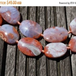 Shop Agate Bead Shapes! Moroccan Agate 17-23mm oval flat beads (ETB00456) | Natural genuine other-shape Agate beads for beading and jewelry making.  #jewelry #beads #beadedjewelry #diyjewelry #jewelrymaking #beadstore #beading #affiliate #ad