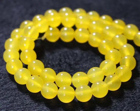 Natural Yellow Agate Smooth And Round Stone Beads,6mm/8mm/10mm/12mm Agate Wholesale Bulk Beads Supply,15 Inches One Starand