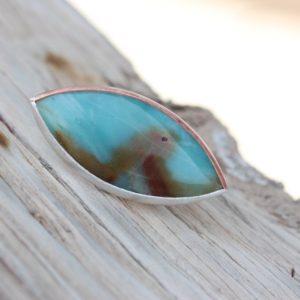 Large Amazonite Ring Sky Blue Copper Silver Marquise Cut Gemstone Shield Rust Wave Inclusion Southwestern Boho Statement Ring Design  – Woge | Natural genuine Gemstone rings, simple unique handcrafted gemstone rings. #rings #jewelry #shopping #gift #handmade #fashion #style #affiliate #ad