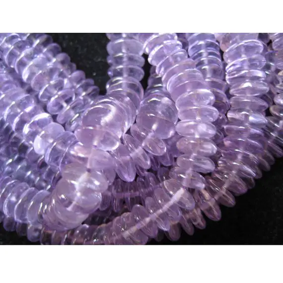 6-8mm Pink Amethyst German Cut Beads, Natural Pink Amethyst Plain Spacer Beads, 13 Inch Amethyst Wheel For Necklace (8in To 16in Options)
