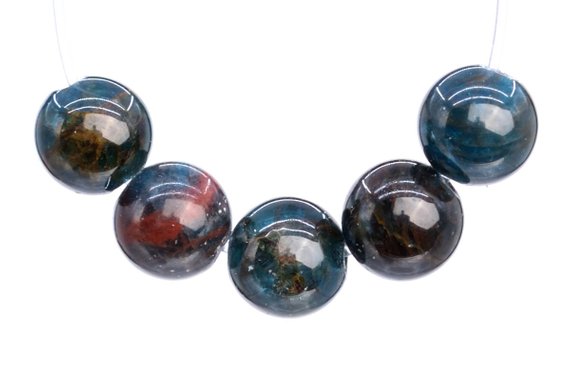 Genuine Natural Apatite Gemstone Beads 5mm Dark Blue Round Ab Quality Loose Beads (103145)