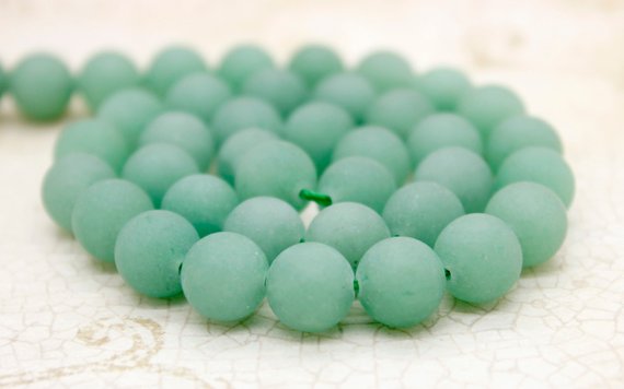 Matte Aventurine Beads, Natural Matte Green Aventurine Round Ball Sphere Gemstone Stone Beads - (6mm 8mm 10mm) - Pg135