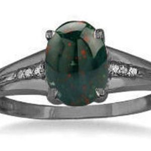 Shop Bloodstone Rings! Bloodstone Ring Oval Cabochon Bloodstone Diamond Ring In White Rose Yellow Black Gold or Silver, March Birthstone Ring, Bloodstone Jewelry | Natural genuine Bloodstone rings, simple unique handcrafted gemstone rings. #rings #jewelry #shopping #gift #handmade #fashion #style #affiliate #ad