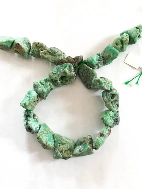 Chrysoprase Tumble Rough,green,  16 Strand, Inch ,beautiful ,variety Of Green ,creative Of Excellent Design. Natural ,earth Mined