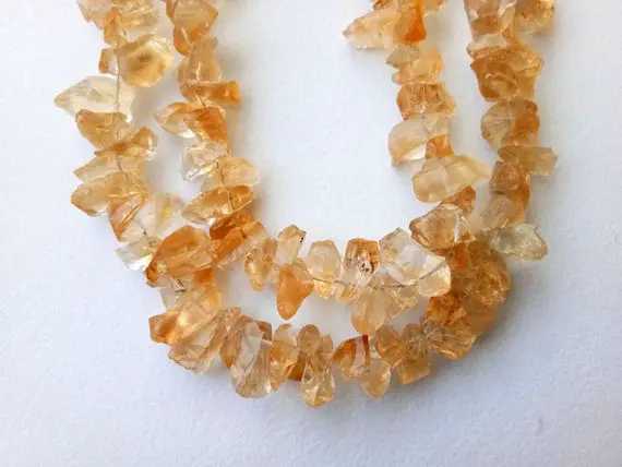 8-11mm Raw Citrine Stones, Natural Loose Raw Gemstone, Citrine Rough Beads, Citrine Rough Nuggets, 13 Inches (1strand To 5 Strand Options)