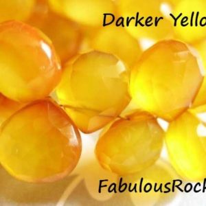 2-20 pc / CHALCEDONY Heart Briolettes Gemstone / AAA, 10.5-12 mm, Darker Yellow, Faceted / use for citrine November Birthstone bgg solo 1012 | Natural genuine other-shape Citrine beads for beading and jewelry making.  #jewelry #beads #beadedjewelry #diyjewelry #jewelrymaking #beadstore #beading #affiliate #ad
