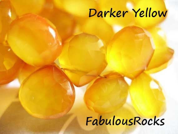 2-20 Pc / Chalcedony Heart Briolettes Gemstone / Aaa, 10.5-12 Mm, Darker Yellow, Faceted / Use For Citrine November Birthstone Bgg Solo 1012