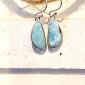 Shop Larimar Earrings! Free form Larimar Earrings with  925 Sterling Silver  – Dominican Larimar – Calming Stone (5 Options) | Natural genuine Larimar earrings. Buy crystal jewelry, handmade handcrafted artisan jewelry for women.  Unique handmade gift ideas. #jewelry #beadedearrings #beadedjewelry #gift #shopping #handmadejewelry #fashion #style #product #earrings #affiliate #ad