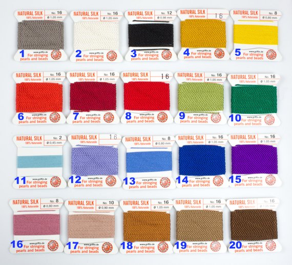 Griffin Silk Cord 2 Packets (4.5 Yards). Beading String Beading Wire With Needles Attached. Silk Thread / Silk String. All Colors And Sizes!