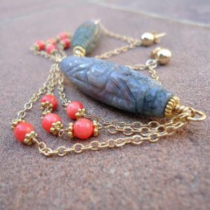 Jasper Earrings –  Gold Jewelry – Gray Coral – Gemstone Jewellery – Chandelier – Dangle – Luxe – Chic | Natural genuine Jasper earrings. Buy crystal jewelry, handmade handcrafted artisan jewelry for women.  Unique handmade gift ideas. #jewelry #beadedearrings #beadedjewelry #gift #shopping #handmadejewelry #fashion #style #product #earrings #affiliate #ad