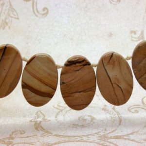 Shop Jasper Bead Shapes! Natural Jasper, Wood Brown Jasper Natural Flat Oval Smooth Gemstone Beads Loose Bead 22mm x 36mm – PGS73 | Natural genuine other-shape Jasper beads for beading and jewelry making.  #jewelry #beads #beadedjewelry #diyjewelry #jewelrymaking #beadstore #beading #affiliate #ad