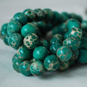 Shop Green Jasper Beads! High Quality Imperial Jasper Green (dyed) Semi-precious Gemstone Round Beads – 4mm, 6mm, 8mm, 10mm sizes – 15.5" strand | Natural genuine beads Jasper beads for beading and jewelry making.  #jewelry #beads #beadedjewelry #diyjewelry #jewelrymaking #beadstore #beading #affiliate #ad