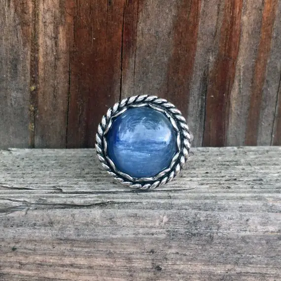 Kyanite Ring - Statement Kyanite Ring - Blue Ring - Kyanite Jewelry - Gemstone Ring - Blue Stone Ring - Sterling Silver - Artisan - Bohemian
