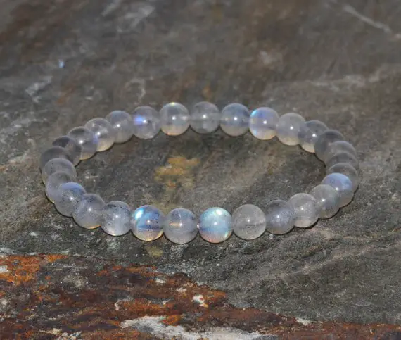 Aa Grade 6mm Madagascar Labradorite Bracelet, Yoga Bracelet Labradorite Jewelry, Protection & Magic, Healing Crystals, Wrist Mala Beads
