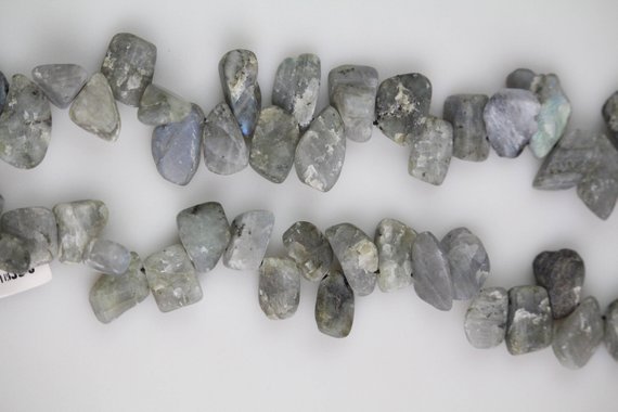 Natural Labradorite Side Drilled Matte Irregular Nugget Beads 12-20mm 15.5" Strd