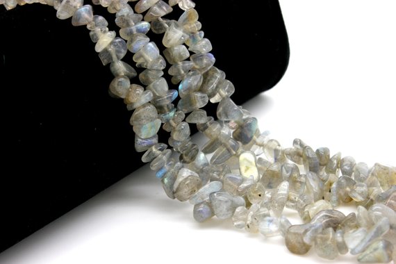 Labradorite Beads, Natural Labradorite Pebble Chips Small Nugget Assorted Size Loose Natural Gemstone Beads - Pgs114