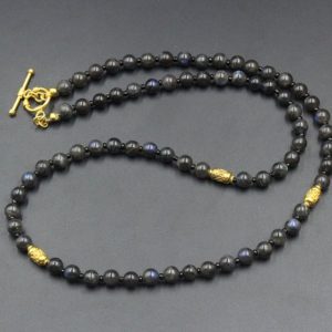 Shop Labradorite Necklaces! Men's Necklace, Black Obsidian, Hematite, and Tiger's Eye Necklace, Men's Beaded Necklace, Beaded Necklace, Healing Energy Necklace | Natural genuine Labradorite necklaces. Buy crystal jewelry, handmade handcrafted artisan jewelry for women.  Unique handmade gift ideas. #jewelry #beadednecklaces #beadedjewelry #gift #shopping #handmadejewelry #fashion #style #product #necklaces #affiliate #ad