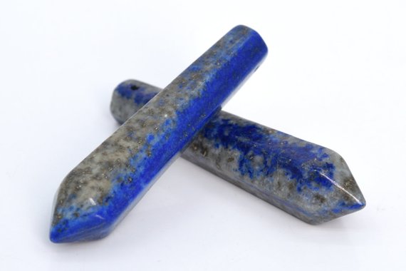 1 Pcs 52x8mm - 52x12mm Lapis Lazuli Beads Healing Hexagonal Pointed Grade A Natural Loose Beads Bulk Lot 1,3,5,10 & 50 (105336-1612)