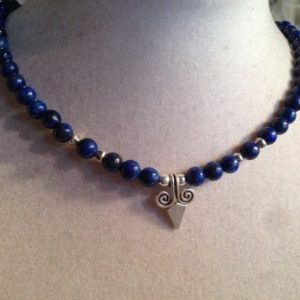 Lapis Necklace – Navy Blue Jewelry – Sterling Silver Jewelry – Statement Gemstone Jewellery – Pendant – Beaded | Natural genuine Gemstone pendants. Buy crystal jewelry, handmade handcrafted artisan jewelry for women.  Unique handmade gift ideas. #jewelry #beadedpendants #beadedjewelry #gift #shopping #handmadejewelry #fashion #style #product #pendants #affiliate #ad