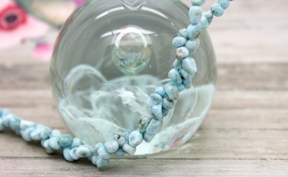 Natural Larimar Beads, Blue Genuine Larimar Chip Nugget Assorted Size Gemstone Beads - Pg220