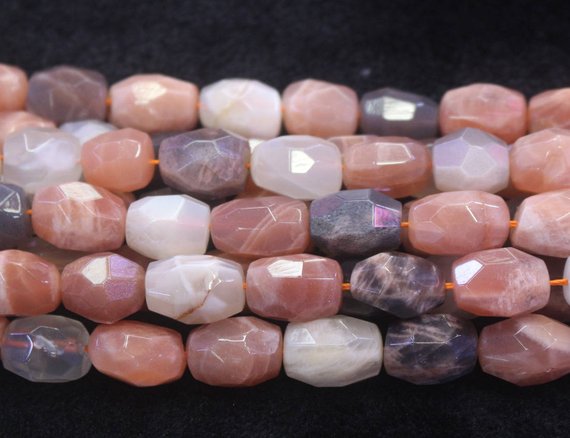 Natural Faceted Mixcolor Moonstone Nugget Beads,natural Moonstone Faceted Beads Wholesale Bulk Supply,15 Inches One Starand