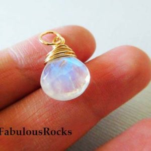 Shop Moonstone Beads! MOONSTONE Pendant Dangle Drop / Heart, Sterling Silver or 14k Gold Filled Wire Wrap / june birthstone bridal wedding jewelry gd1 | Natural genuine beads Moonstone beads for beading and jewelry making.  #jewelry #beads #beadedjewelry #diyjewelry #jewelrymaking #beadstore #beading #affiliate #ad
