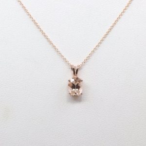 Shop Morganite Pendants! 8×6 mm Oval Morganite Necklace.14k Rose Gold Necklace.Morganite Solitaire Necklace.AAA 1 CT Natural Morganite Pendant.Women's Necklace. | Natural genuine Morganite pendants. Buy crystal jewelry, handmade handcrafted artisan jewelry for women.  Unique handmade gift ideas. #jewelry #beadedpendants #beadedjewelry #gift #shopping #handmadejewelry #fashion #style #product #pendants #affiliate #ad