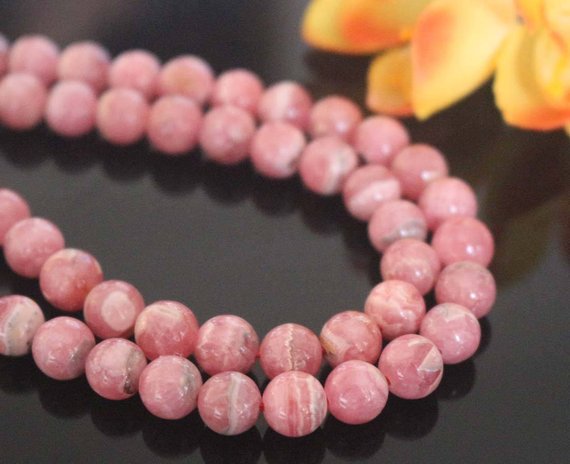 Natural Aaaa Rhodochrosite Smooth And Round Beads,4mm 6mm 8mm 10mm 12mm  Rhodochrosite Beads ,15" Strand