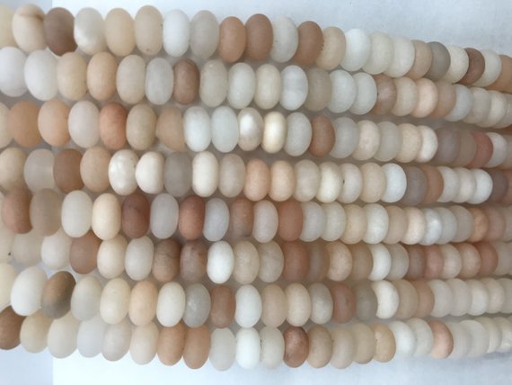 Natural Matte Aventurine 6mm - 8mm Rondelle Genuine Pink Loose Beads 15 Inch Jewelry Supply Bracelet Necklace Material Support Wholesale