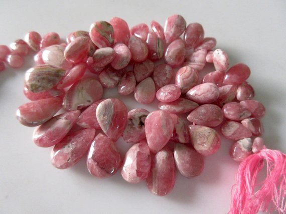 Natural Rhodochrosite Pear Shaped Plain Briolettes, 5x8mm To 20x12mm Rhodochrosite Beads, Pink Rhodochrosite Jewelry, Gds955