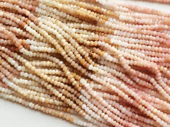 3mm Pink Opal Shaded Faceted Beads, Peruvian Pink Opal Faceted Beads, 13 Inches Original Natural Pink Opal For Jewelry (1st To 5st Options)