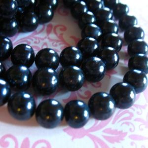 Shop Pearl Round Beads! 1/2 Strand, 7-8 mm, Freshwater Pearls, Fresh Water Round Pearls, Cultured Pearls, Luxe AA, Black Pearls, great for bridal designs rb 788 | Natural genuine round Pearl beads for beading and jewelry making.  #jewelry #beads #beadedjewelry #diyjewelry #jewelrymaking #beadstore #beading #affiliate #ad